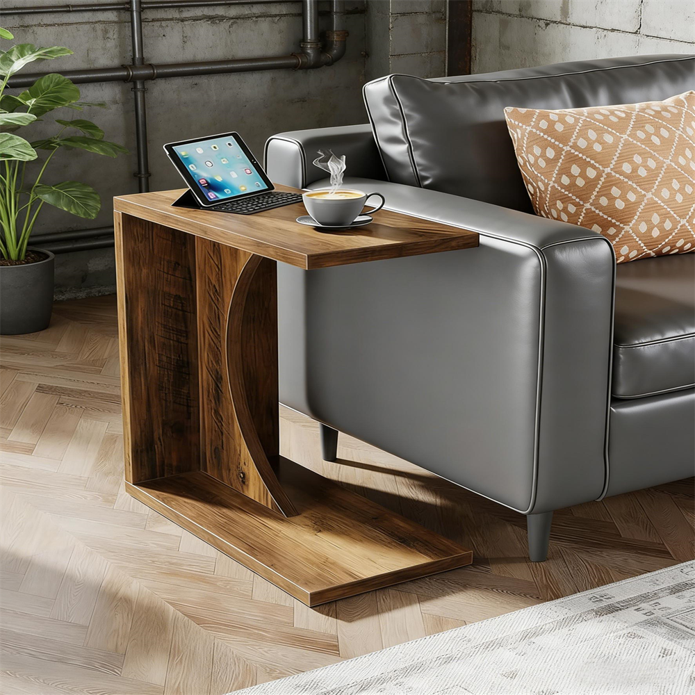 C-Shaped End Table, Sofa Side Table Couch Table_voghion.com